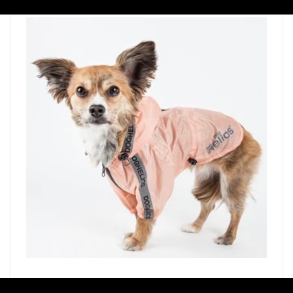 NWOT dog waterproof windbreaker raincoat light orange peach by Dog Helios Small
